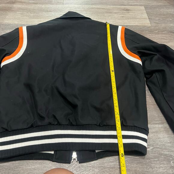 Buberry London Bomber Varsity Jacket Black and Orange Medium - Picture 13 of 13